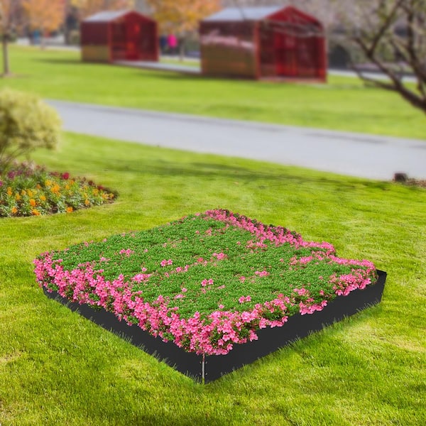 YIYIBYUS 3.3 ft. x 8.4 in. x 0.071 in. Black Steel Landscape