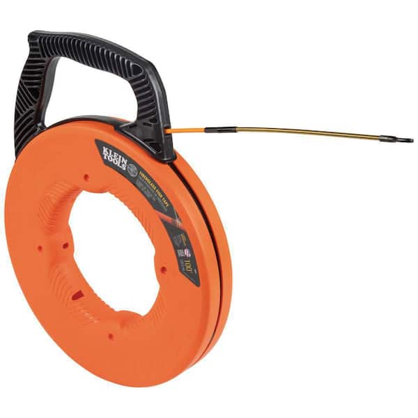 Klein Tools Fiberglass 100 ft. Fish Tape with Spiral Steel Leader