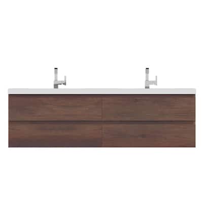 Alya Bath Paterno 84 In W X 19 D, Wall Mount Bathroom Vanity With Top