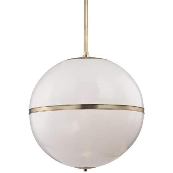 Crystorama Truax 4-Light Aged Brass Shaded Chandelier with Glass Shade