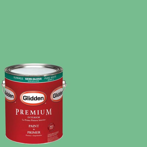 Glidden Premium 1 gal. #HDGG53D Whimsical Green Semi-Gloss Interior Paint with Primer