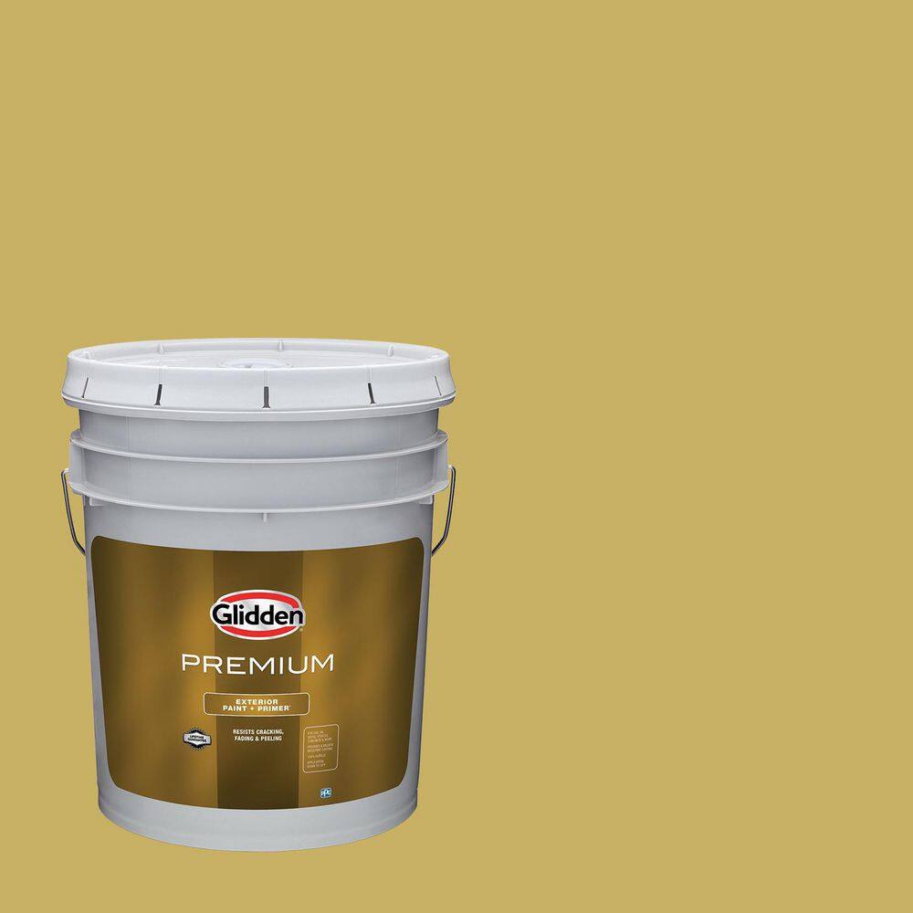 Glidden Premium 5 gal. PPG1109-5 Split Pea Soup Flat Exterior Paint ...