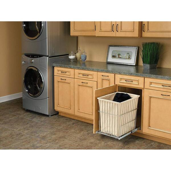 Rev A Shelf Wire Pullout Cabinet Laundry Hamper Basket Chrome Hrv 1520 S Cr The Home Depot Rev A Shelf Wire Pullout Cabinet, Laundry Hamper Cabinet Pull Out