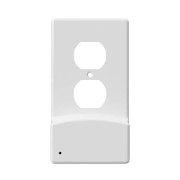 LUMICOVER Classic Decor 1 Gang Duplex Plastic Wall Plate with nightlight and USB Outlets - White