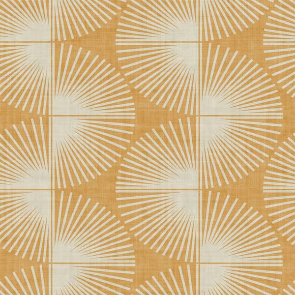 Nicole Miller Fluted Geo Turmeric Peel and Stick Wallpaper