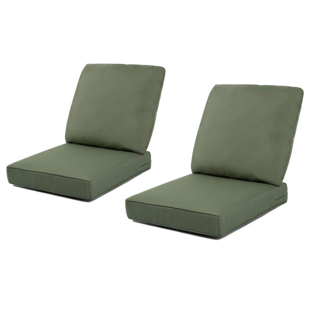 Green Water-Resistant 24 x 24 Outdoor Deep Seating Lounge Chair Cushion (Se