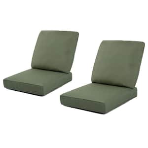 Green Water-Resistant 24 x 24 Outdoor Deep Seating Lounge Chair Cushion (Set of 4) (2 Back 2 Seater)