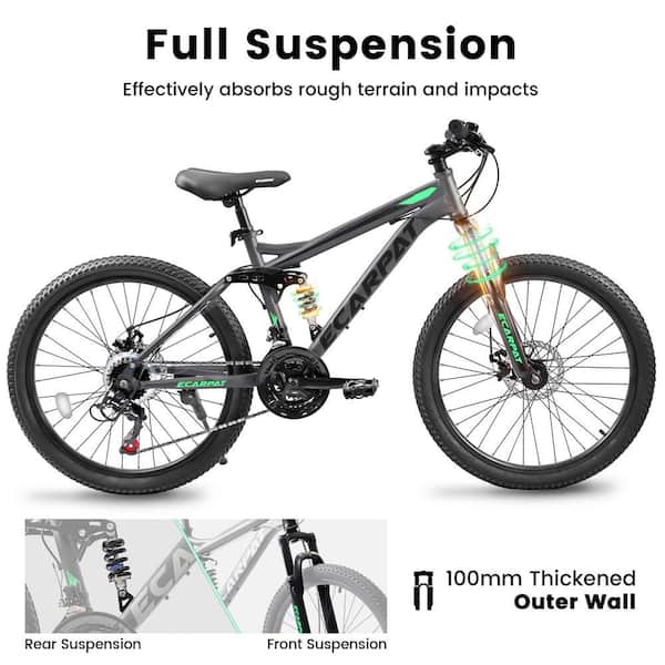 Zeus & Ruta 26 in. Mountain Bike with 21-Speed Full Suspension and