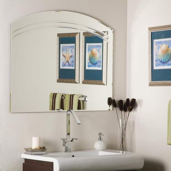 Decor Wonderland 40 In W X 32 H, Curved Frameless Vanity Mirror