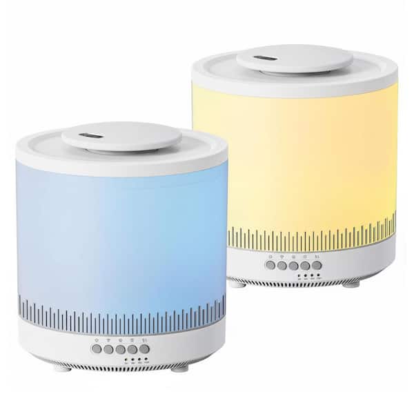 2 Packs 1.5L 3 in 1 Cool Mist Humidifier Essential Oil Diffuser with Aromatherapy 7-Color Nightlight for Bedroom Office