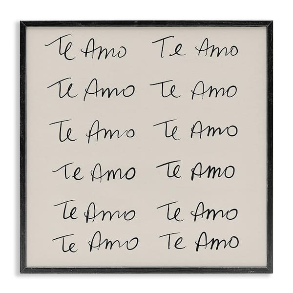 Stupell Industries I Love You Repeated by SD Graphics Studio Black Framed Typography Giclee Art Print 24 in. x 24 in.