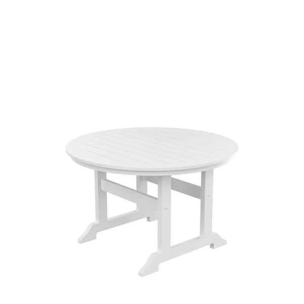 Mondawe Demon White Round HDPE Plastic Bar 29.92  in. H Patio Outdoor Dining Table