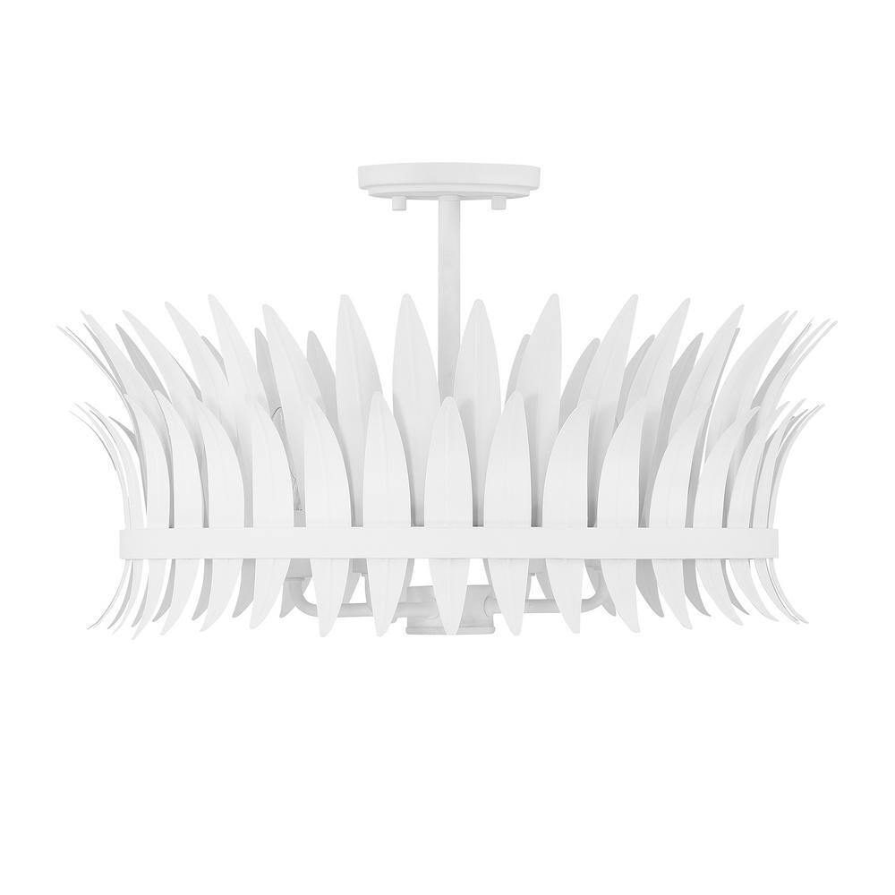 Ensley Bisque White 4-Light Semi-Flush Mount Ceiling Fixture