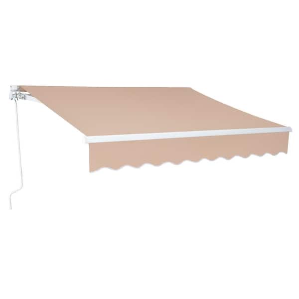Karl home 13.1 ft. Steel Manual Retractable Awning (98.4 in. Projection) in Beige