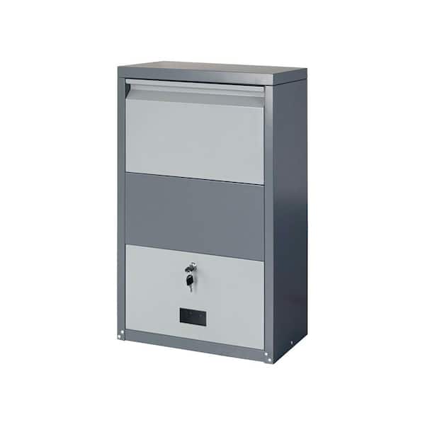 Package Delivery Box for Outside, Cold-Rolled Steel, Anti-Theft Lockable Large Mailbox for Porch, House, Curbside