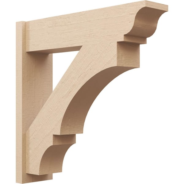 Ekena Millwork 8 in. x 32 in. x 32 in. Balboa Traditional Rough Cedar Woodgrain Timberthane Polyurethane Outlooker, Primed Tan