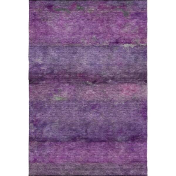 Mayfield Premium Machine Washable Abstract AMF2311 Purple 9 ft. x 12 ft. Area Rug