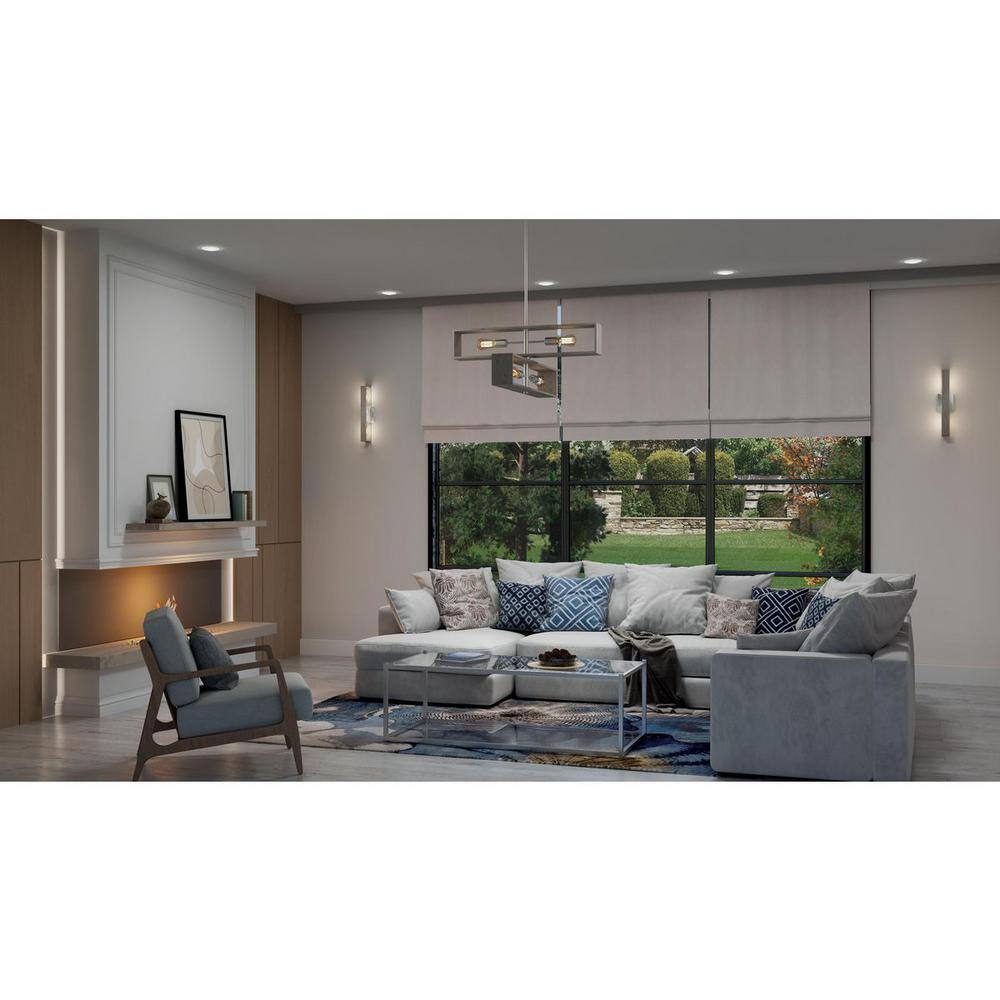 Boundary Brushed Nickel and Oak 24" Wall Sconce