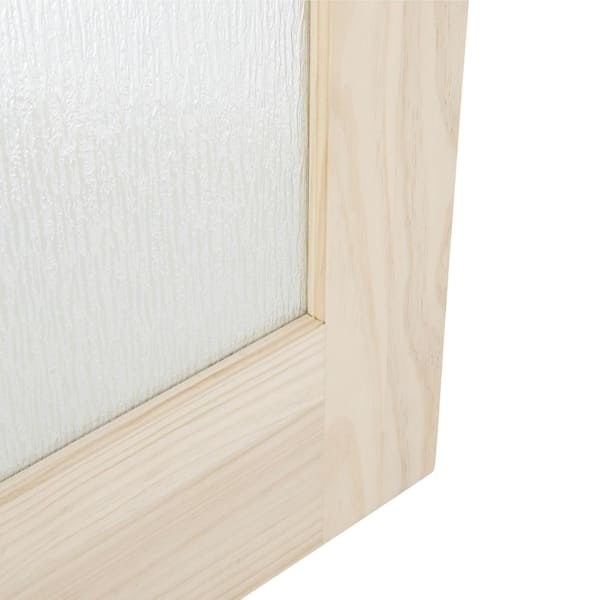 34 in. x 84 in. Timber Hill Rain Glass and Unfinished Pine Wood Sliding Barn Door Slab with Hardware Kit 34 in. x 84 in. Timber Hill Rain Glass and Unfinished Pine Wood Sliding Barn Door Slab with Hardware Kit