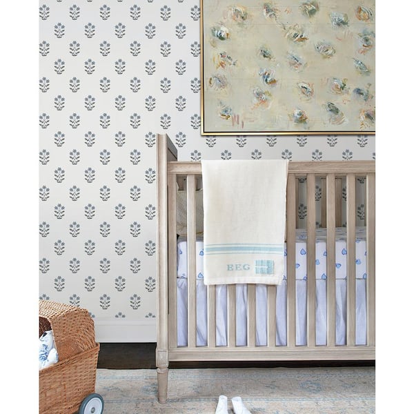 Kit Blue Heather Floral Paper Non-Pasted Paper Wallpaper