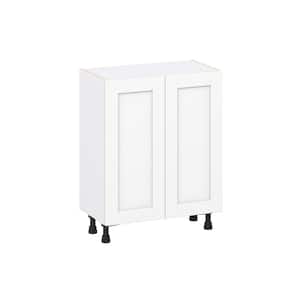 Milton 27 in. W x 14 in. D x 34.5 in. H Assembled Shaker Full Height Door Base Kitchen Cabinet in Bright White