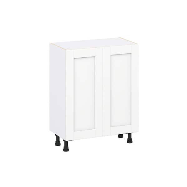 Milton 27 in. W x 14 in. D x 34.5 in. H Assembled Shaker Full Height Door Base Kitchen Cabinet in Bright White