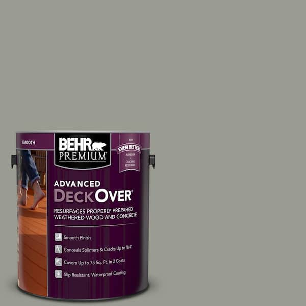 BEHR Premium Advanced DeckOver 1 gal. #SC-143 Harbor Gray Smooth Solid Color Exterior Wood and Concrete Coating