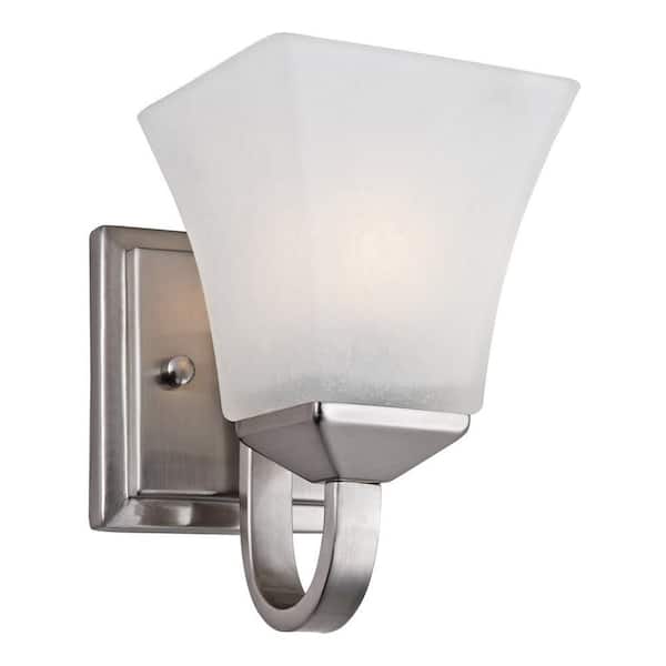 Design House Torino 1-Light Satin Nickel Wall Mount Sconce