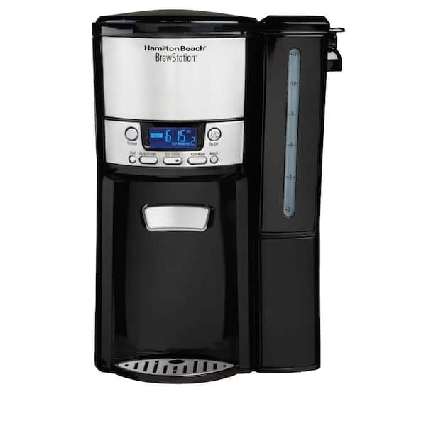 Hamilton Beach BrewStation 12- Cup Programmable Black Drip Coffee Maker with Removable Water Reservoir