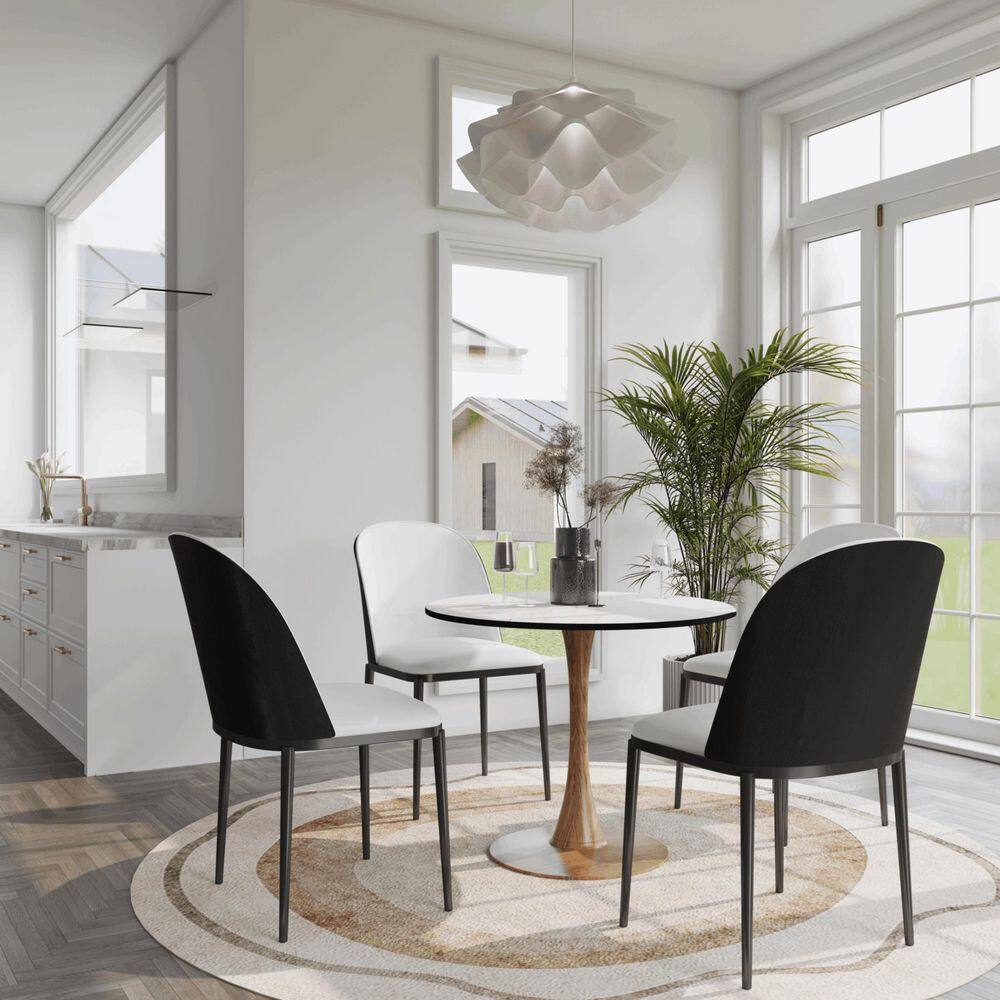 Leisuremod Bristol 24 in. Round Dining Table with MDF Top and Natural ...