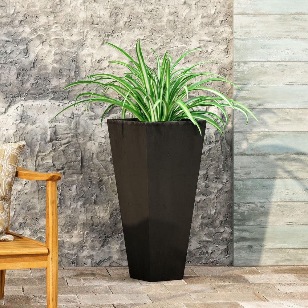 Fardeen 28.5 in. H Medium Black Lightweight Concrete Outdoor Patio Tapered Floor Planter price history on PriceWatchPro