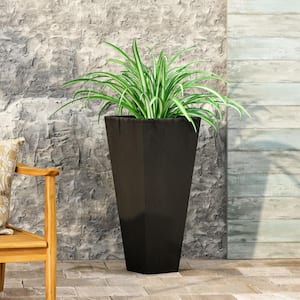 Fardeen 28.5 in. H Medium Black Lightweight Concrete Outdoor Patio Tapered Floor Planter