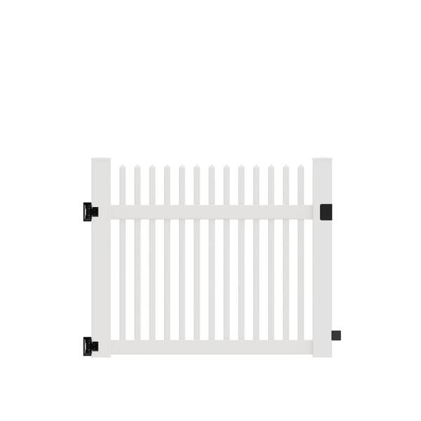 Barrette Outdoor Living Ottawa Straight 5 ft. W x 4 ft. H White Vinyl Un-Assembled Fence Gate