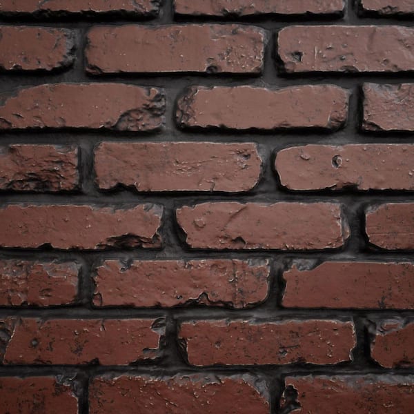 EverStone Aged Brick Faux Brick Panel, 46 7/8"W x 27"H x 1 1/4"D, Heath Color