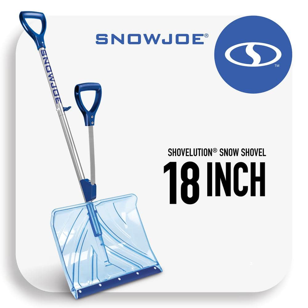 Pelle à neige transparente de 18 po Shovelution par Snow Joe en  polycarbonate avec double manche à ressort