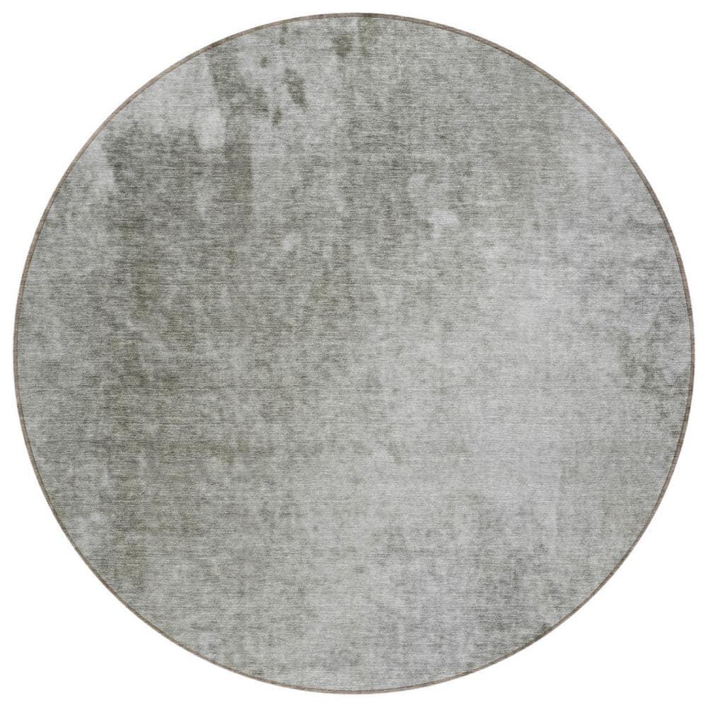 Gray and Off White 8 ft. Round Woven Abstract Round Indoor/Outdoor Area Rug price history on PriceWatchPro