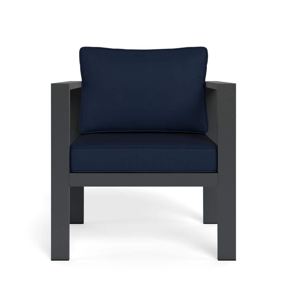 Lakeview Navy Cushioned Aluminum Outdoor Club Chair