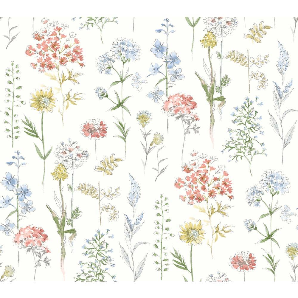 Multicolor Wildflower Pre-pasted Washable Wallpaper
