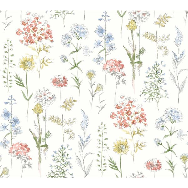 Chesapeake Bergamot Multi-Colored Pre-Pasted Non-Woven Wallpaper Sample