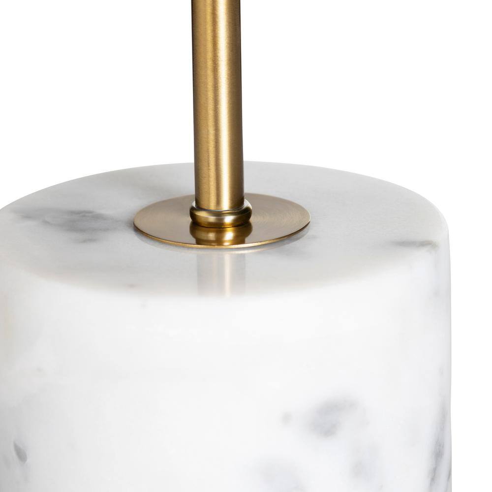Isla 28" Black Linen Shade Table Lamp with Marble Base