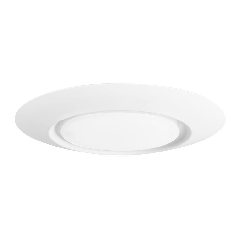 White Glass LED Flush Mount Ceiling Light, 4-Pack