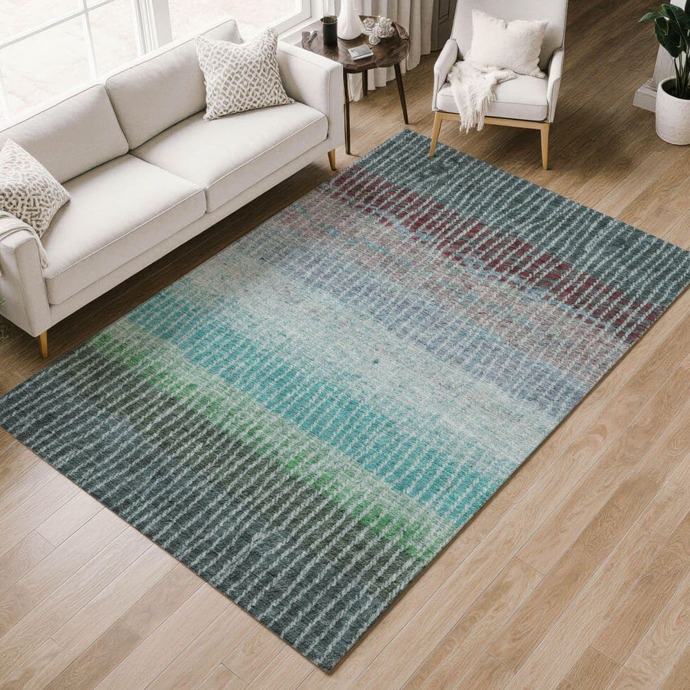 Chantille Machine Washable Indoor/Outdoor Abstract ACN2314 Teal 3 ft. x 4 ft. Area Rug price history on PriceWatchPro