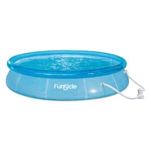 12 ft. Round 30 in. Sea-Thru QuickSet Inflatable Ring Top Inflatable Pool, Blue