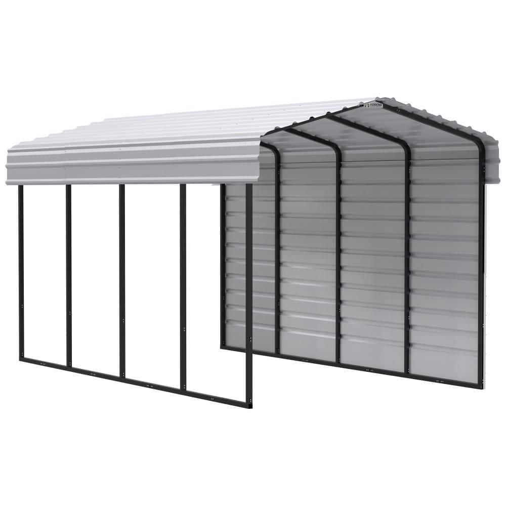 10' x 20' Eggshell Steel Carport Kit with Enclosure