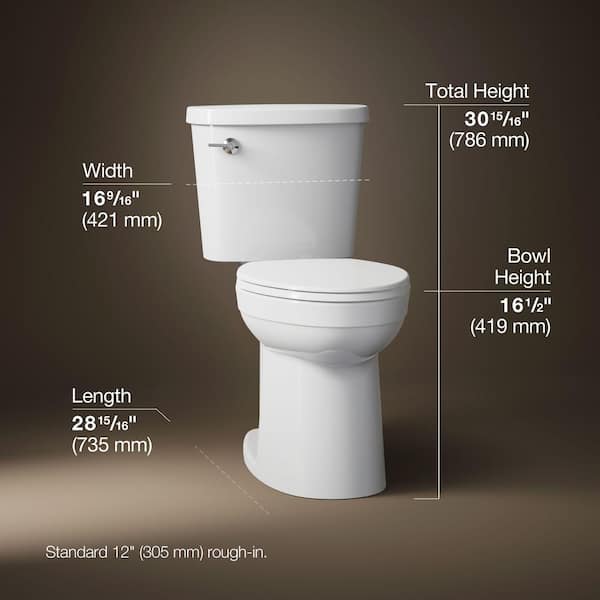 Joist 2-Piece Complete Solution 1.28 GPF Single Flush Elongated Toilet in White (Seat Included)