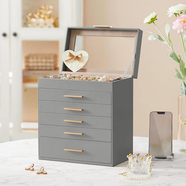 modern jewelry dresser Amazon.com: HOOBRO Jewelry Box with Mirror, Jewelry Organizer Box with  Capacious Storage Space, Vertical Storage, Glass Cover, Modern Style, White  and Light Gold WT06JB04G1 : Clothing, Shoes & Jewelry