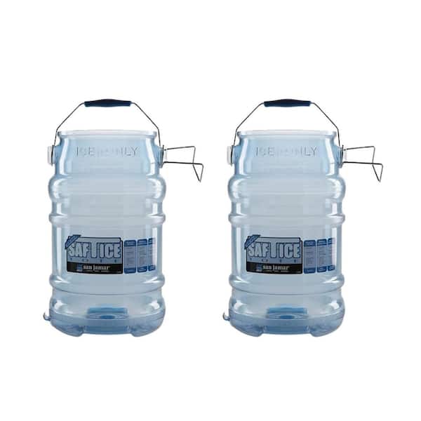 2-Piece Blue Plastic Ice Bucket Set