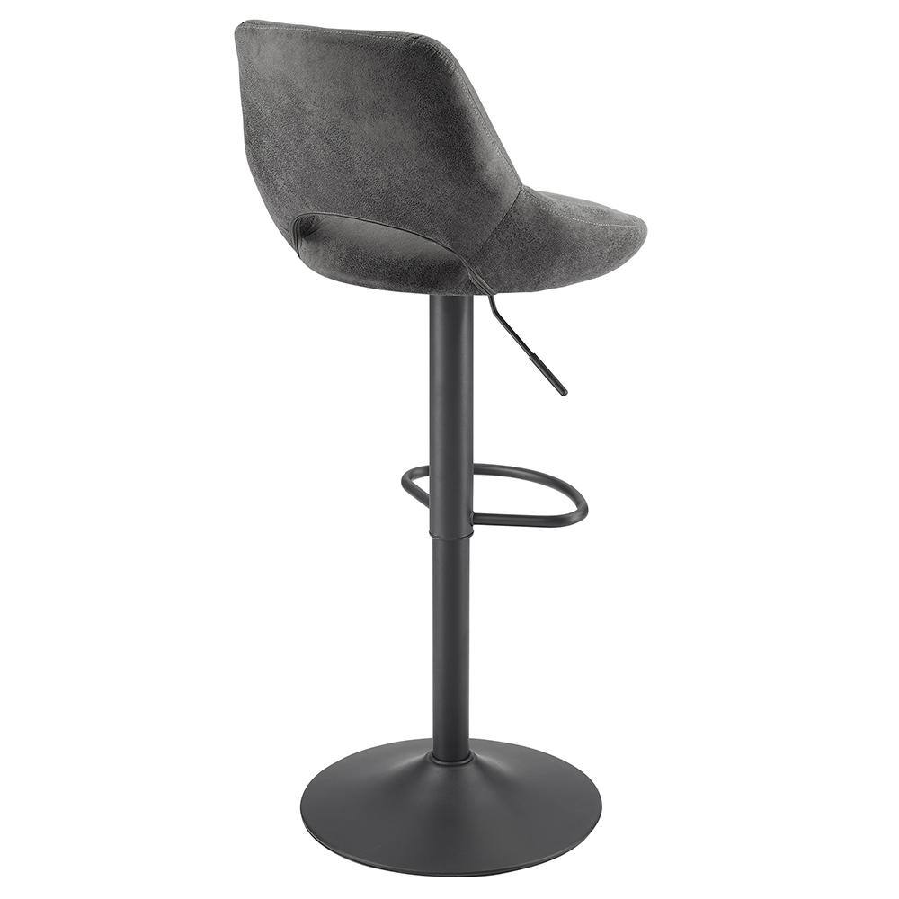 Gray Adjustable Swivel Faux Leather Bar Stools with Metal Base, Set of 2