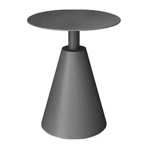 Gray Round Aluminum Patio Outdoor Side Table