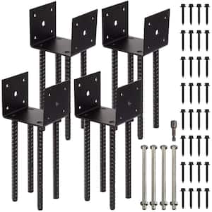 8 PCS] Adjustable Deck Post Anchor Base Brackets Fit 1.5x1.5,2x2,2x4,4x4 Post,Wood Fence Pergola Post Base Brackets Kit,Heavy Duty Half Column Black Post Brackets Support Base Brackets For Deck - View #12